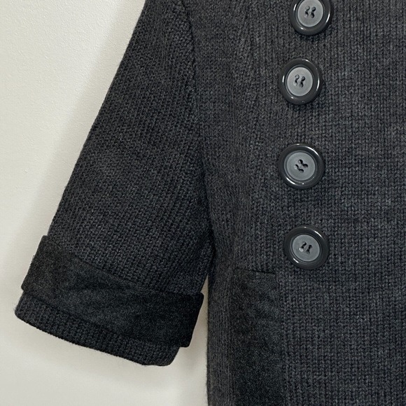 Susana Monaco Wool Double Breasted Cropped Coat Knitted Short Sleeves Small NWOT - Picture 5 of 11